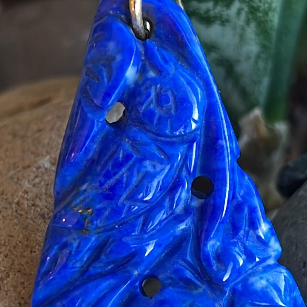 14 karat gold and lapis pendant - Picture 7 of 13